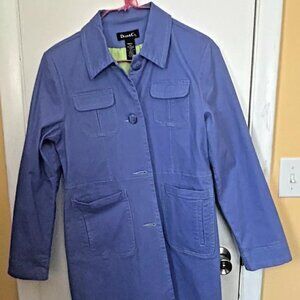 Vintage "Denim & Co." Blue Fully Lined Trench Coat/Jacket, Womens S-Excellent